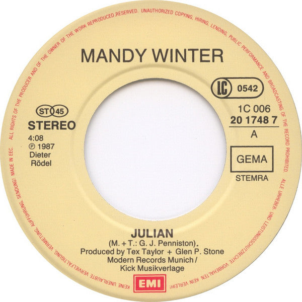 Mandy Winter : Julian (7", Single)