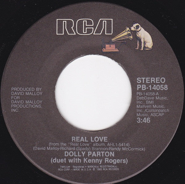Dolly Parton Duet With Kenny Rogers : Real Love (7", Single, Ind)