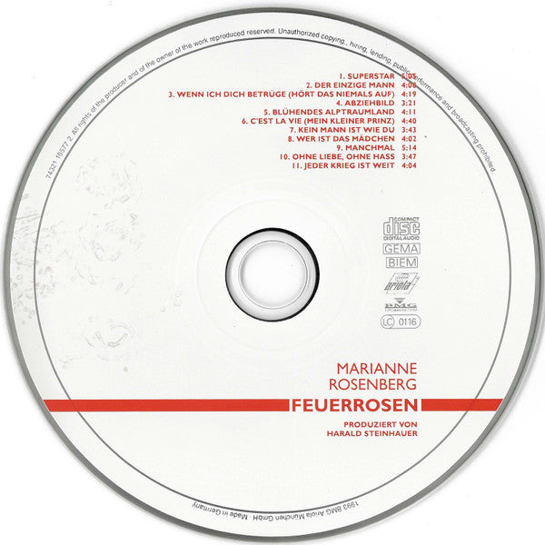 Marianne Rosenberg : Feuerrosen (CD, Album)