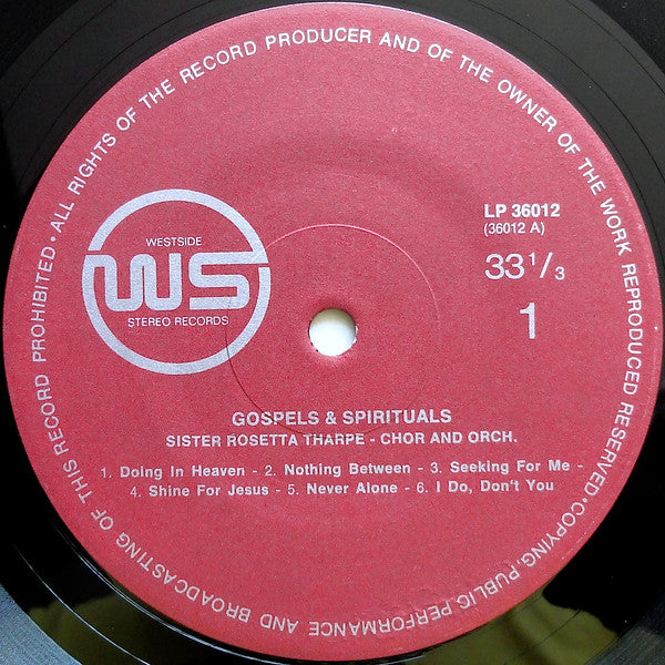 Sister Rosetta Tharpe With The Gospel Tabernacle Choir And Players : Gospels & Spirituals (LP, Album, RE)