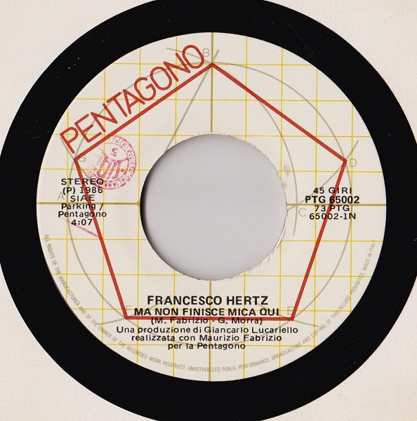 Francesco Hertz : Ma Non Finisce Mica Qui (7")