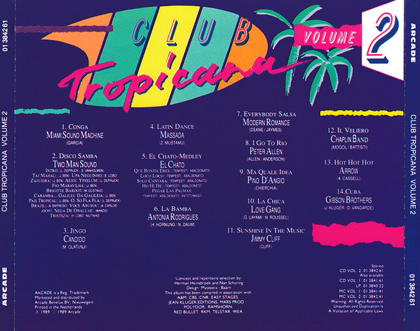 Various : Club Tropicana  Volume 2 (CD, Comp)