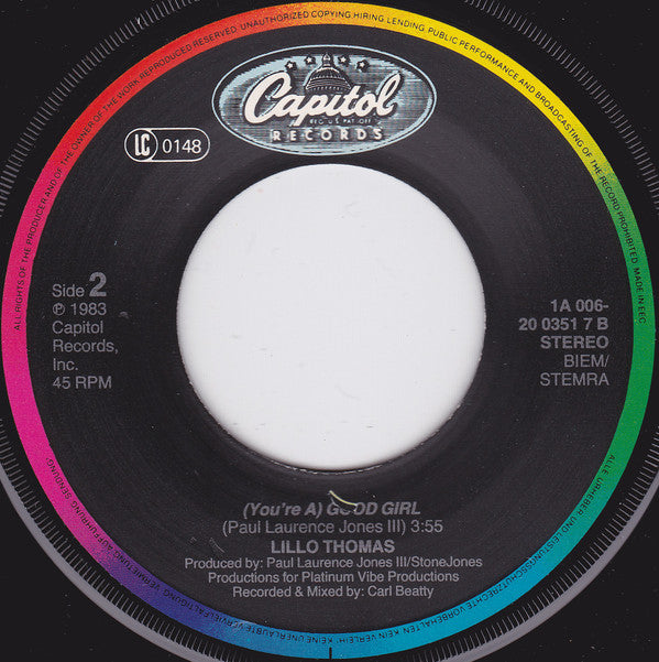 Lillo Thomas Featuring Melba Moore : You Are My Love (7")