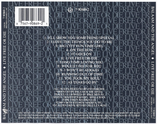 Balaam And The Angel : Live Free Or Die (CD, Album, Nim)