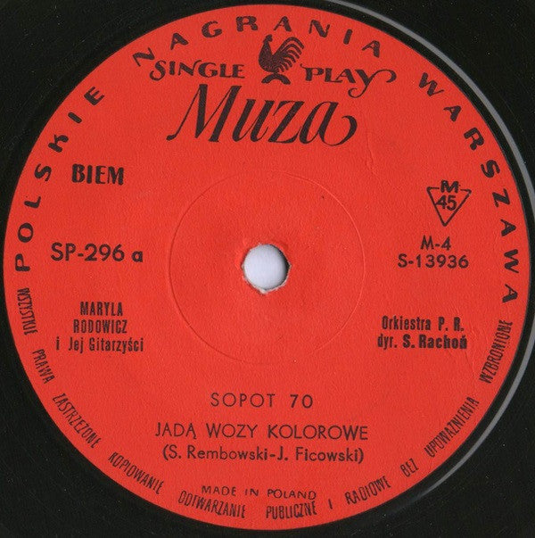 Maryla Rodowicz I Jej Gitarzyści : Sopot 70 (7", Single, Mono)