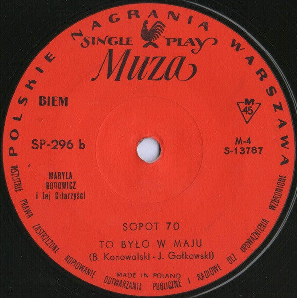Maryla Rodowicz I Jej Gitarzyści : Sopot 70 (7", Single, Mono)