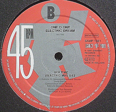 One O One Electric Dream : Sex Time (12", Promo)