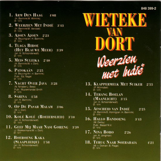 Wieteke Van Dort : Weerzien Met Indië (CD, Album, RE)