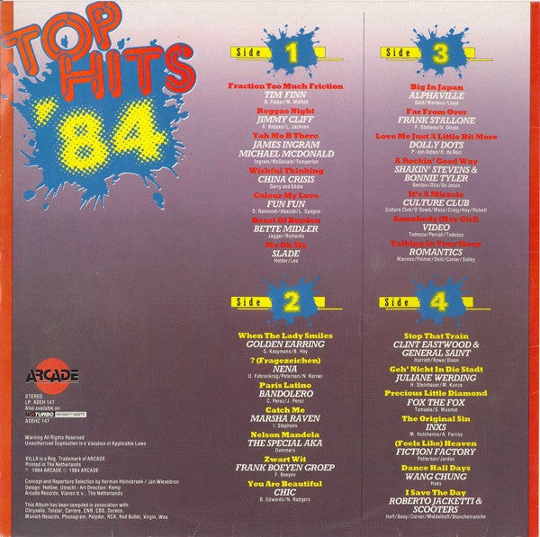 Various : Top Hits '84 (2xLP, Comp)