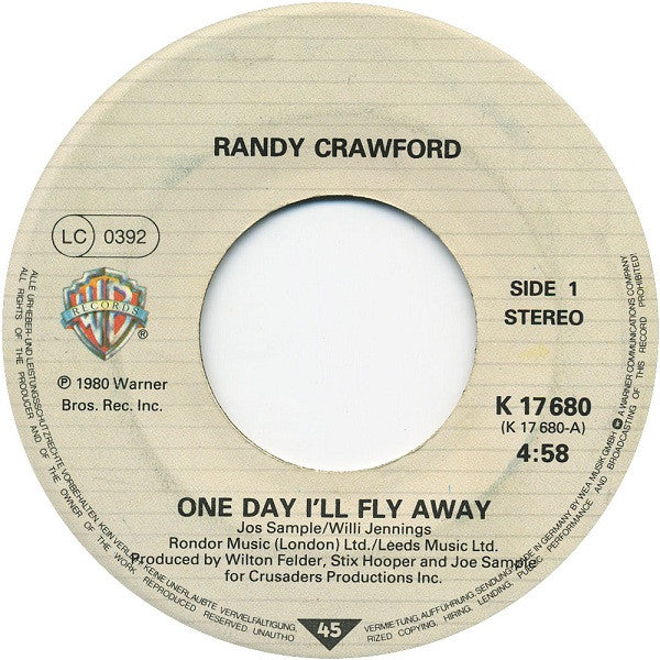 Randy Crawford : One Day I'll Fly Away (7", Single)