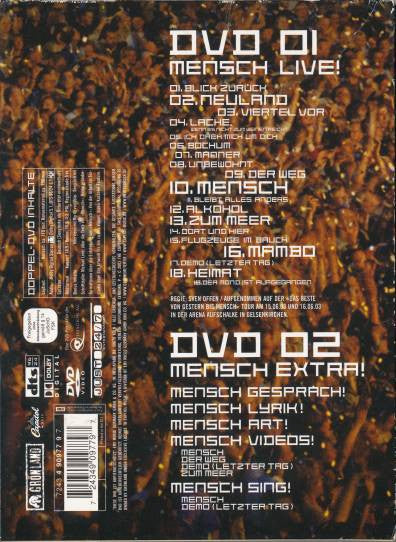 Herbert Grönemeyer : Mensch Live (2xDVD-V, Copy Prot., Multichannel, PAL)