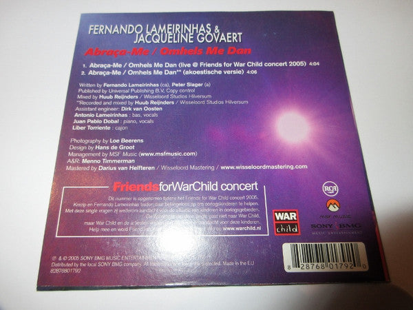 Fernando Lameirinhas & Jacqueline Govaert : Abraça-Me / Omhels Me Dan (CD, Single)