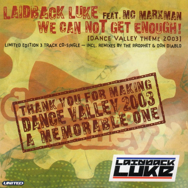 Laidback Luke : We Can Not Get Enough (CD, Single, Ltd)