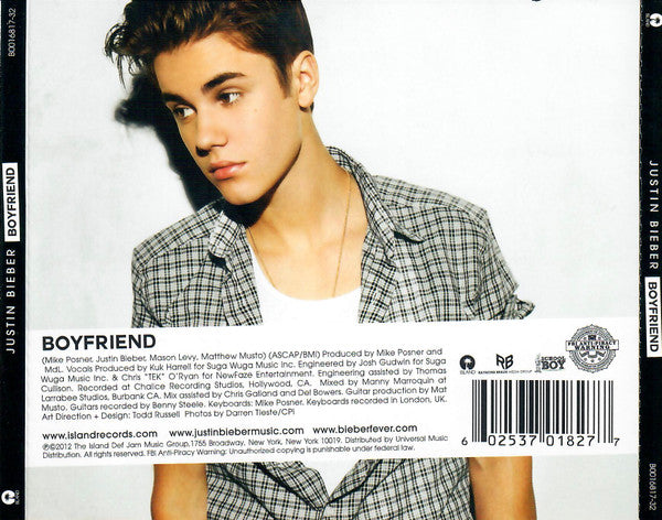 Justin Bieber : Boyfriend (CD, Single)