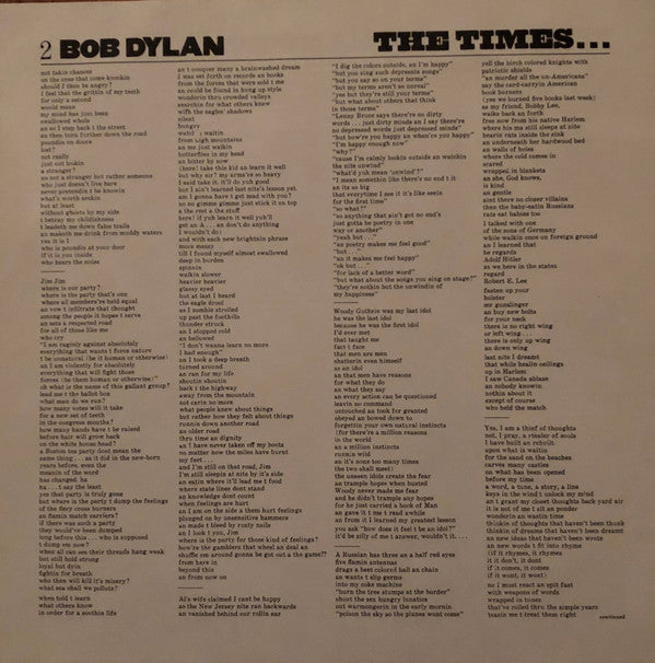 Bob Dylan : The Times They Are A-Changin' (LP, Album, RE)