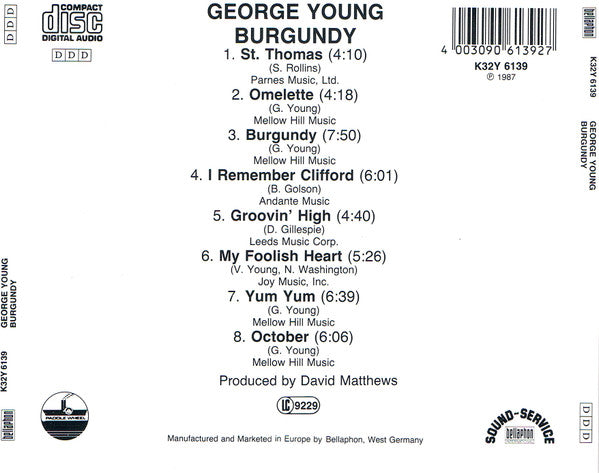 George Young (2) : Burgundy (CD, Album)