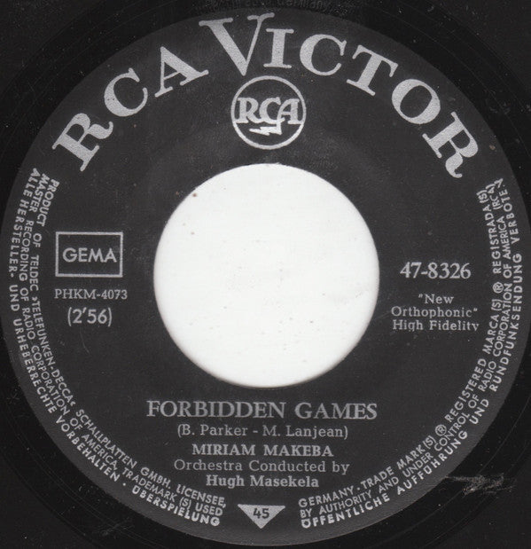 Miriam Makeba : Forbidden Games (7", Single)