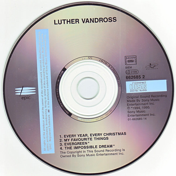 Luther Vandross : Every Year, Every Christmas (CD, Maxi)