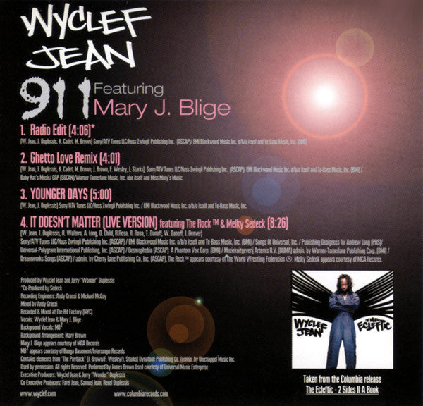 Wyclef Jean Featuring Mary J. Blige : 911 (CD, Maxi)