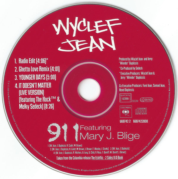 Wyclef Jean Featuring Mary J. Blige : 911 (CD, Maxi)