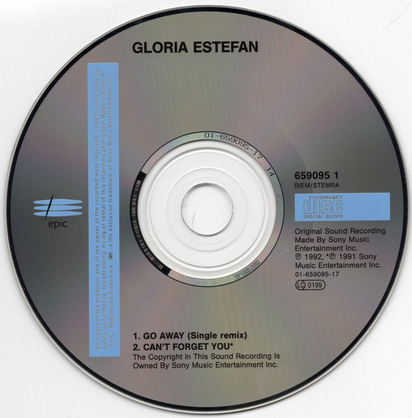 Gloria Estefan : Go Away (CD, Single, Car)