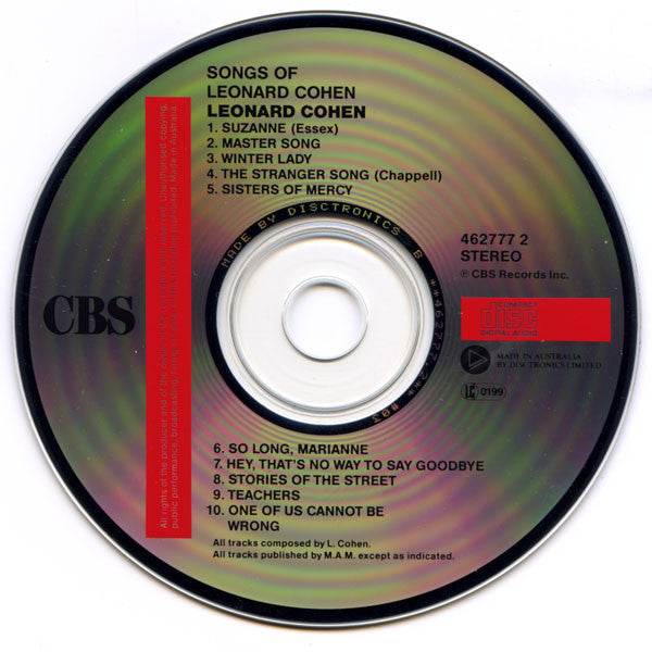 Leonard Cohen : Songs Of Leonard Cohen (CD, Album, RE)