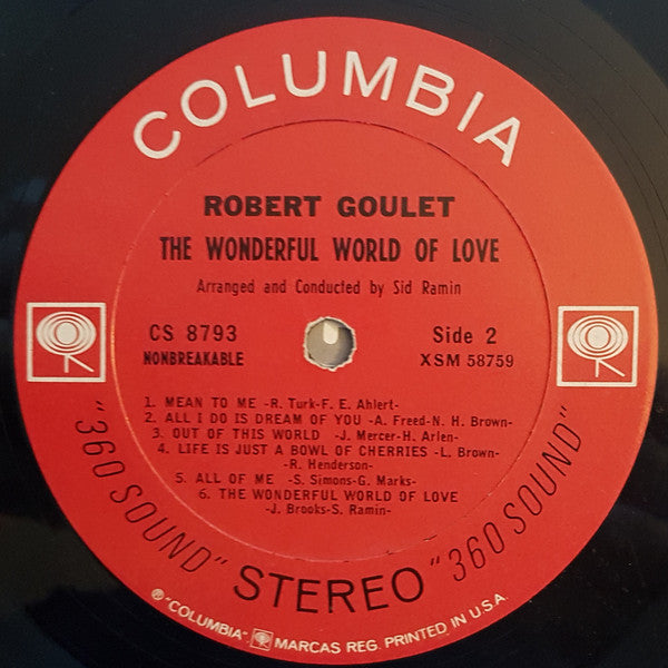 Robert Goulet : The Wonderful World Of Love (LP, Album)