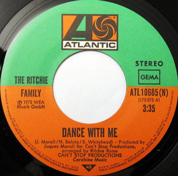 The Ritchie Family : Dance With Me (7", Single)