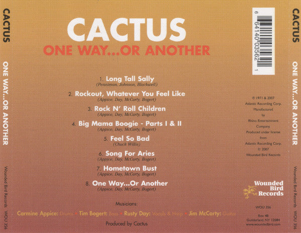 Cactus (3) : One Way...Or Another (CD, Album, RE)