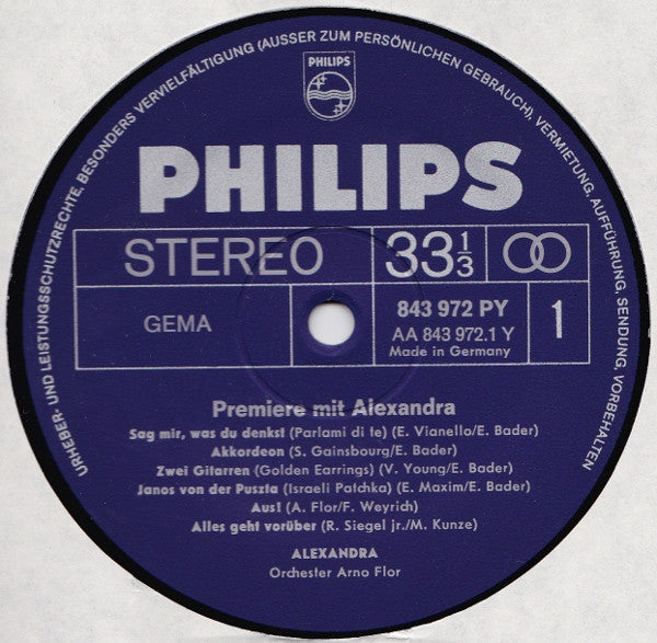 Alexandra (7) : Premiere Mit Alexandra (LP, Album)
