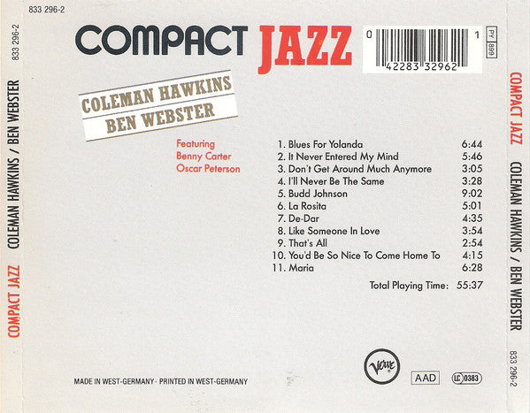 Coleman Hawkins / Ben Webster : Coleman Hawkins / Ben Webster (CD, Comp, RM)