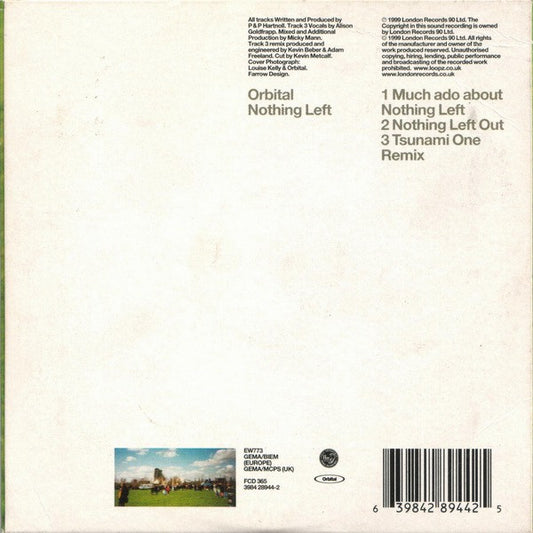 Orbital : Nothing Left (CD, Single, CD1)