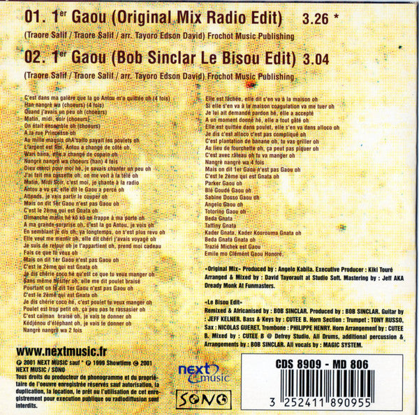 Magic System : 1er Gaou (CD, Single, Car)