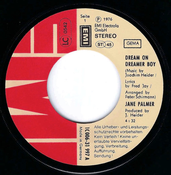 Jane Palmer : Dream On Dreamer Boy (7", Single)