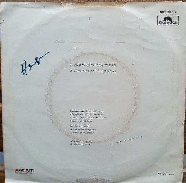 Level 42 : Something About You (7")