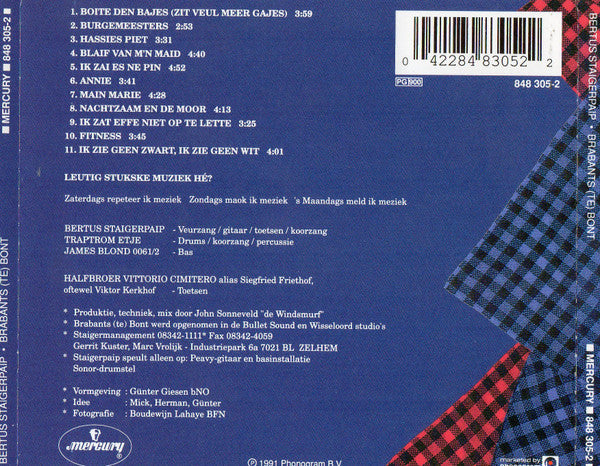Bertus Staigerpaip : Brabants (Te) Bont (CD, Album)
