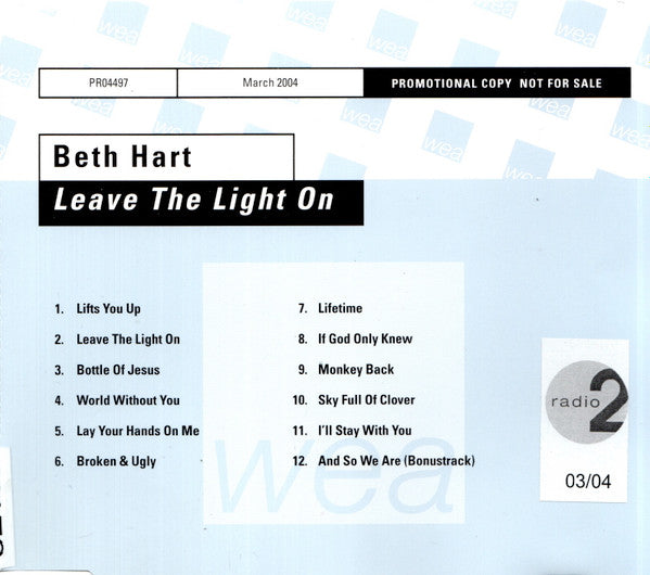 Beth Hart : Leave The Light On (CD, Album, Promo)