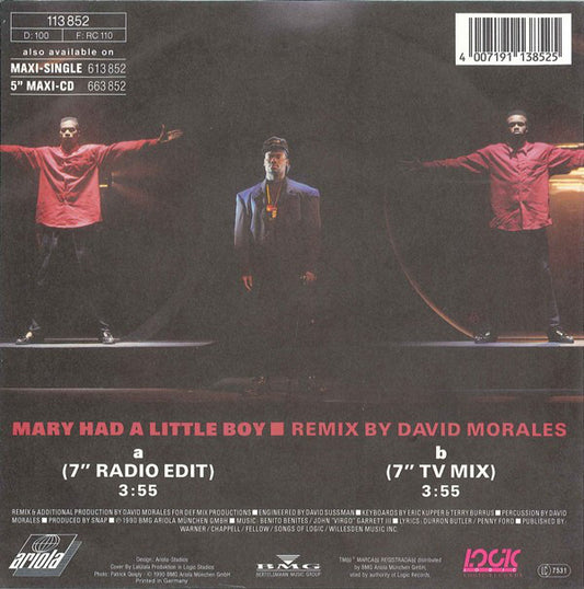 Snap! : Mary Had A Little Boy (Remix) (7", Single)