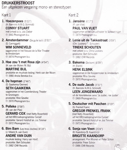 Various : Drukkerstroost (LP, Comp)