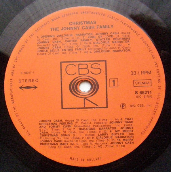 The Johnny Cash Family : Christmas (LP, Album, Gat)