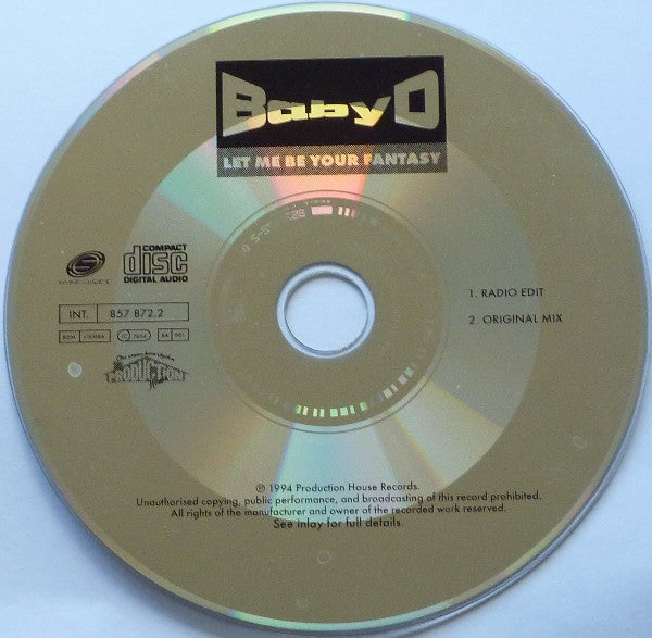 Baby D : Let Me Be Your Fantasy (CD, Single, Car)