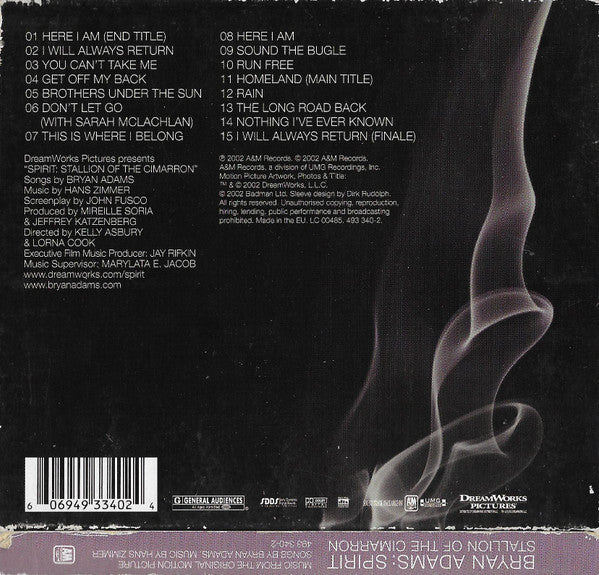 Bryan Adams / Music By Hans Zimmer : Spirit: Stallion Of The Cimarron (Music From The Original Motion Picture) (CD, Album, Sli)