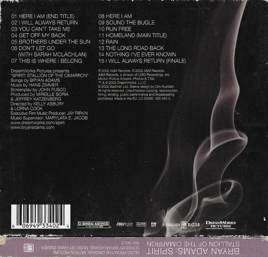 Bryan Adams / Music By Hans Zimmer : Spirit: Stallion Of The Cimarron (Music From The Original Motion Picture) (CD, Album, Sli)