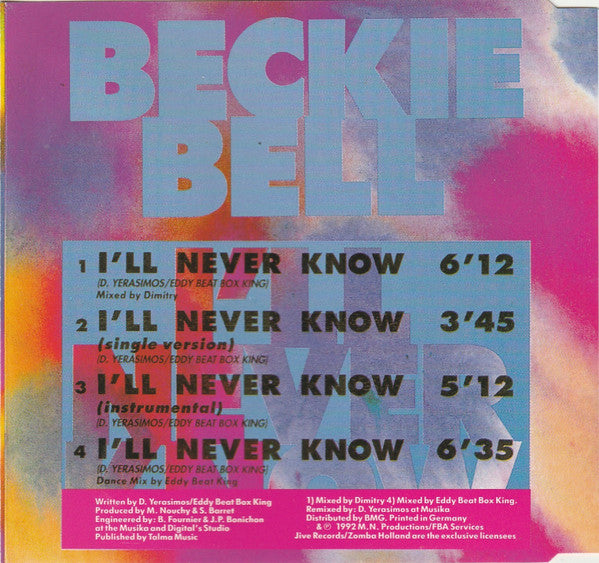 Beckie Bell : I'll Never Know (CD, Maxi)