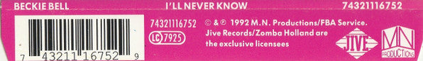 Beckie Bell : I'll Never Know (CD, Maxi)