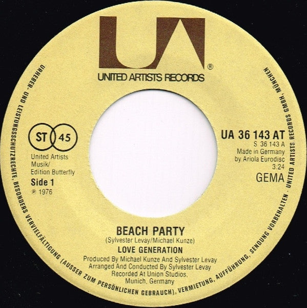 Love Generation : Beach Party (7")