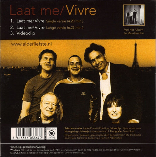 Alderliefste met Ramses Shaffy en Liesbeth List : Laat Me / Vivre (CD, Single, Car)