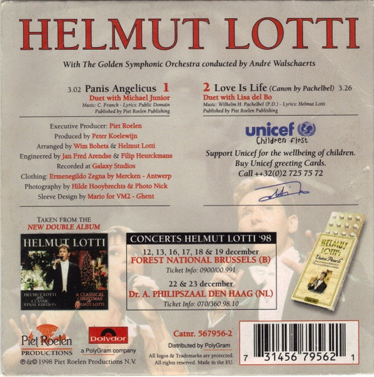 Helmut Lotti With Michael Junior (2) : Panis Angelicus (CD, Single)