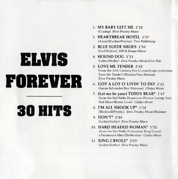 Elvis Presley : Elvis Forever / 30 Hits (CD, Comp)