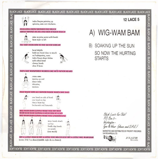 Black Lace : Wig-Wam Bam / Soaking Up The Sun / So Now The Hurting Starts (12")